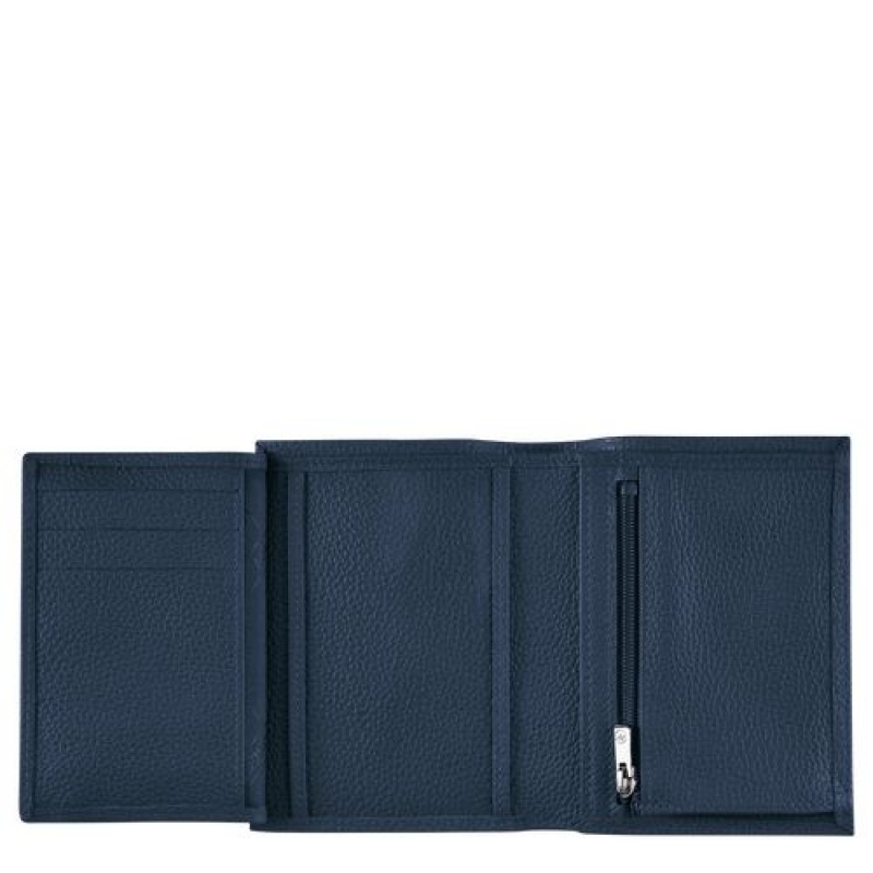 Longchamp Le Foulonne Wallet Navy | MXYCTRK-91