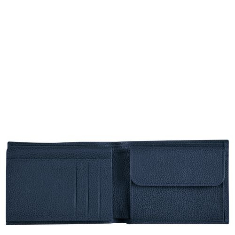 Longchamp Le Foulonne Wallet Navy | XHCIAPY-90