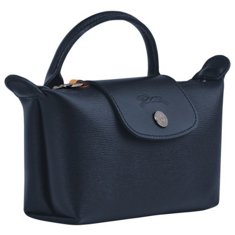 Longchamp Le Pliage City Pouch with handle Navy | QZHPMNV-49