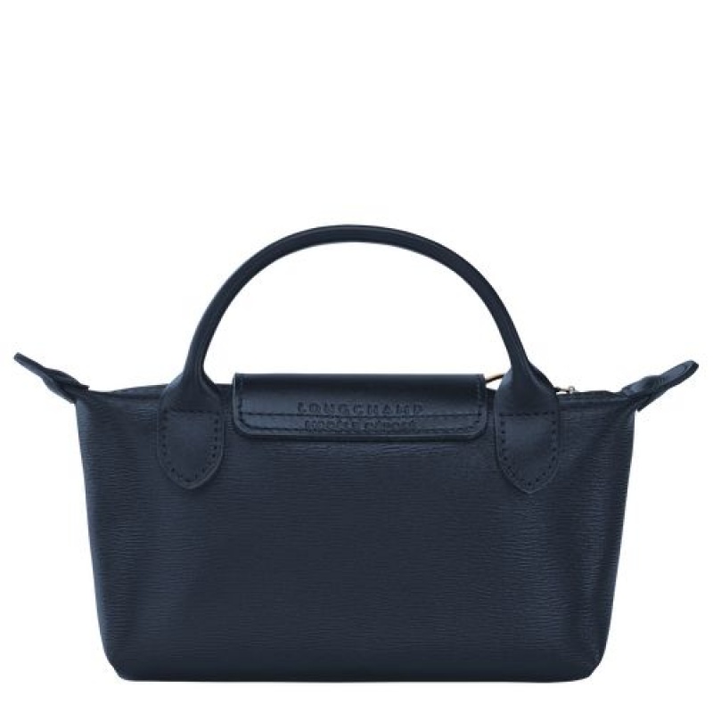 Longchamp Le Pliage City Pouch with handle Navy | QZHPMNV-49