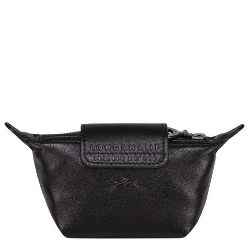 Longchamp Le Pliage Cuir Coin purse Black | QMBGLAN-90