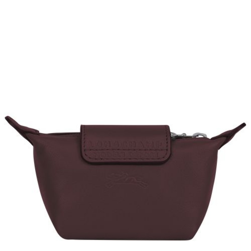 Longchamp Le Pliage Cuir Coin purse Burgundy | UTFCHQZ-21