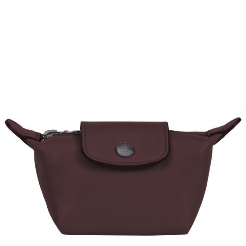 Longchamp Le Pliage Cuir Coin purse Burgundy | UTFCHQZ-21