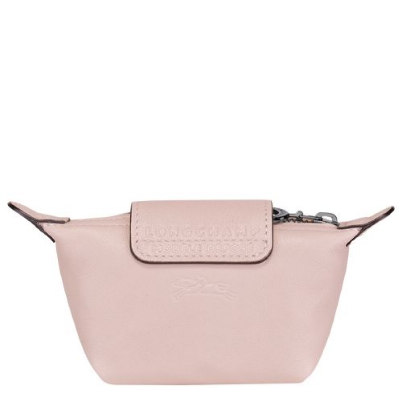 Longchamp Le Pliage Cuir Coin purse Pale Pink | ZBNVPGW-73