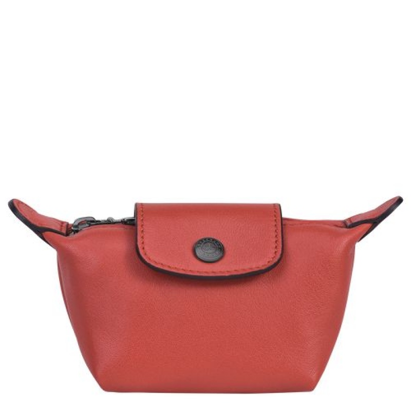 Longchamp Le Pliage Cuir Coin purse Terracotta | HKAXZSG-54