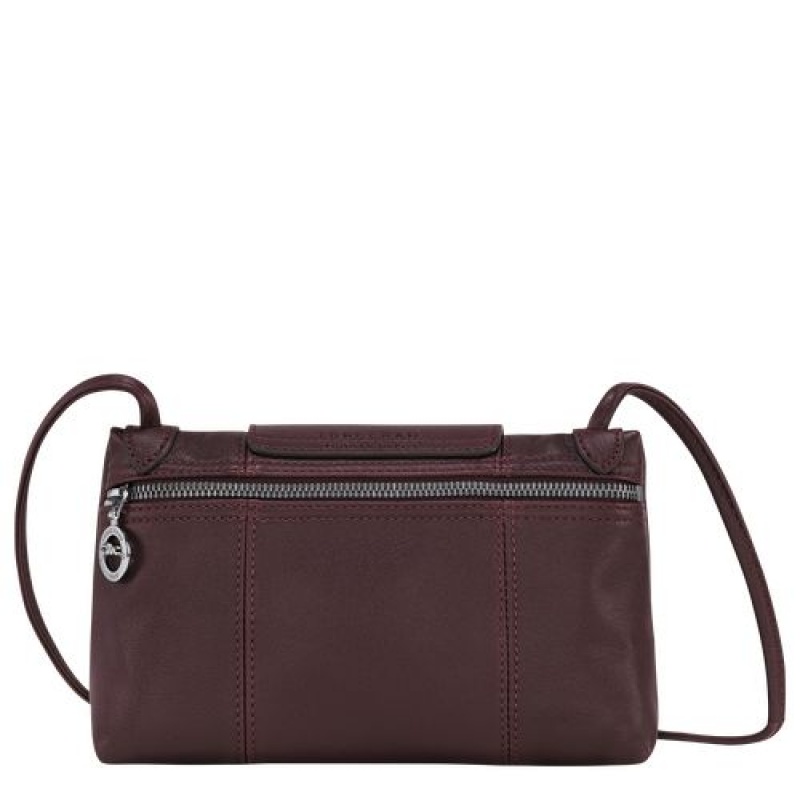 Longchamp Le Pliage Cuir Crossbody bag Burgundy | TQHNVOU-72