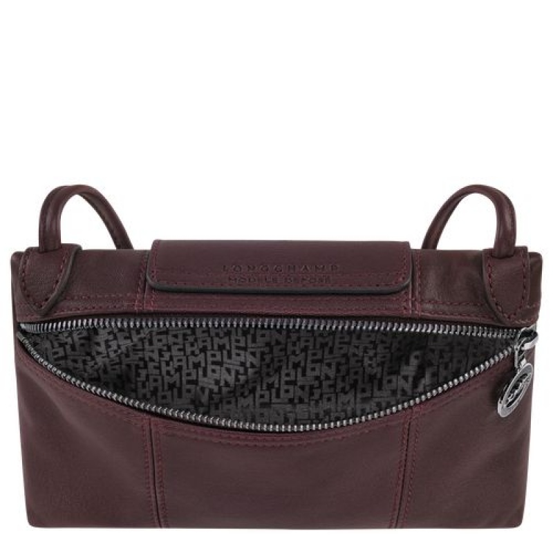 Longchamp Le Pliage Cuir Crossbody bag Burgundy | TQHNVOU-72