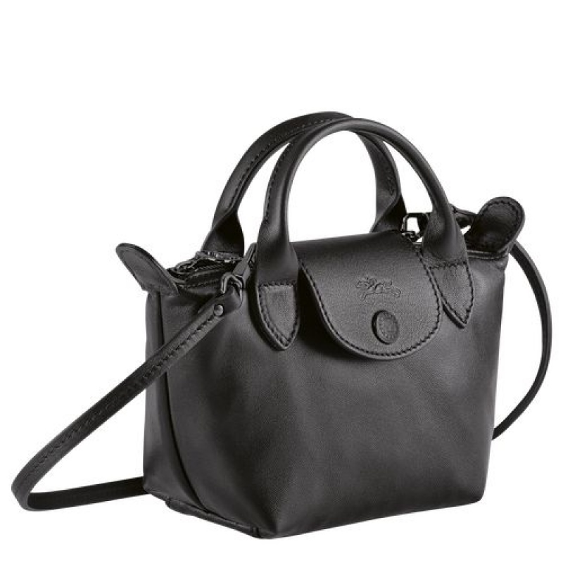 Longchamp Le Pliage Cuir Crossbody bag Black | KLPMHAO-96