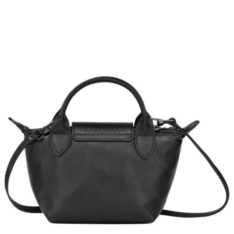 Longchamp Le Pliage Cuir Crossbody bag Black | KLPMHAO-96