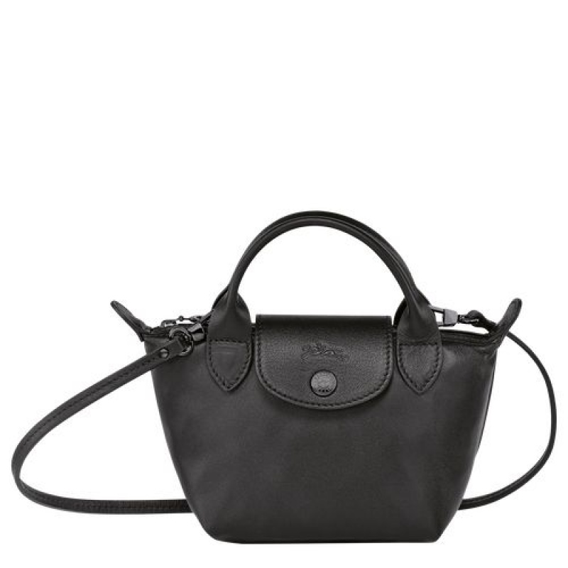 Longchamp Le Pliage Cuir Crossbody bag Black | KLPMHAO-96