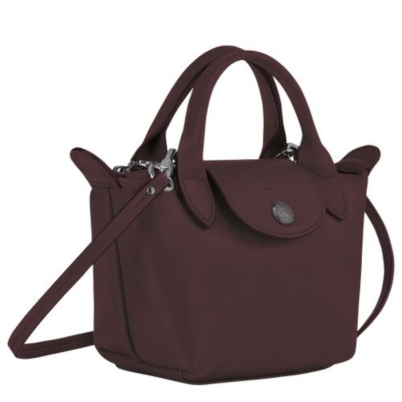 Longchamp Le Pliage Cuir Crossbody bag Burgundy | ONXIUKQ-69