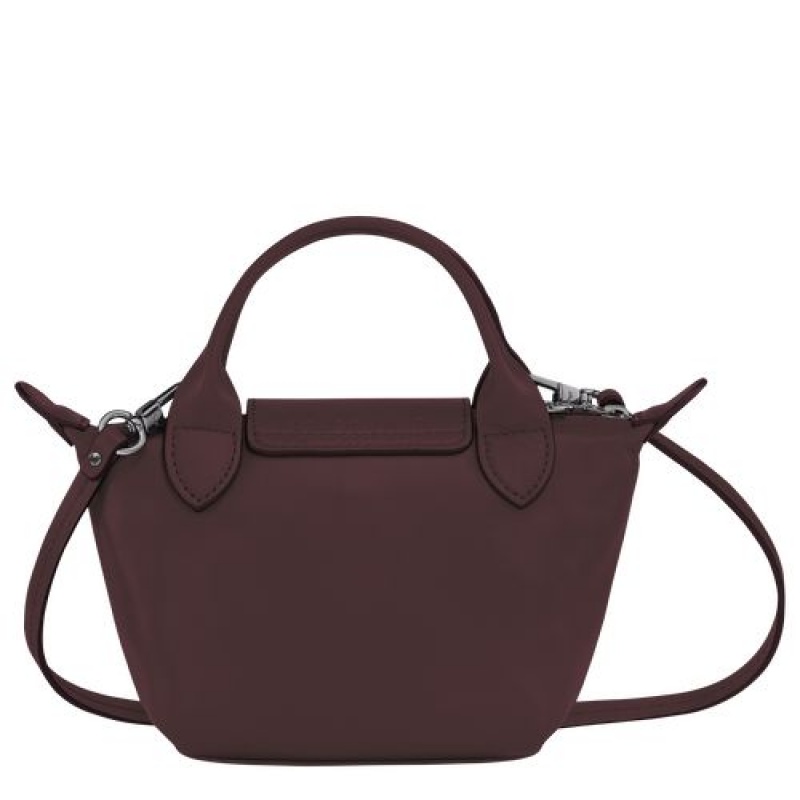 Longchamp Le Pliage Cuir Crossbody bag Burgundy | ONXIUKQ-69