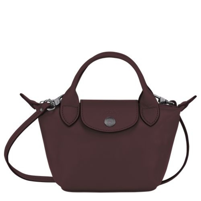 Longchamp Le Pliage Cuir Crossbody bag Burgundy | ONXIUKQ-69