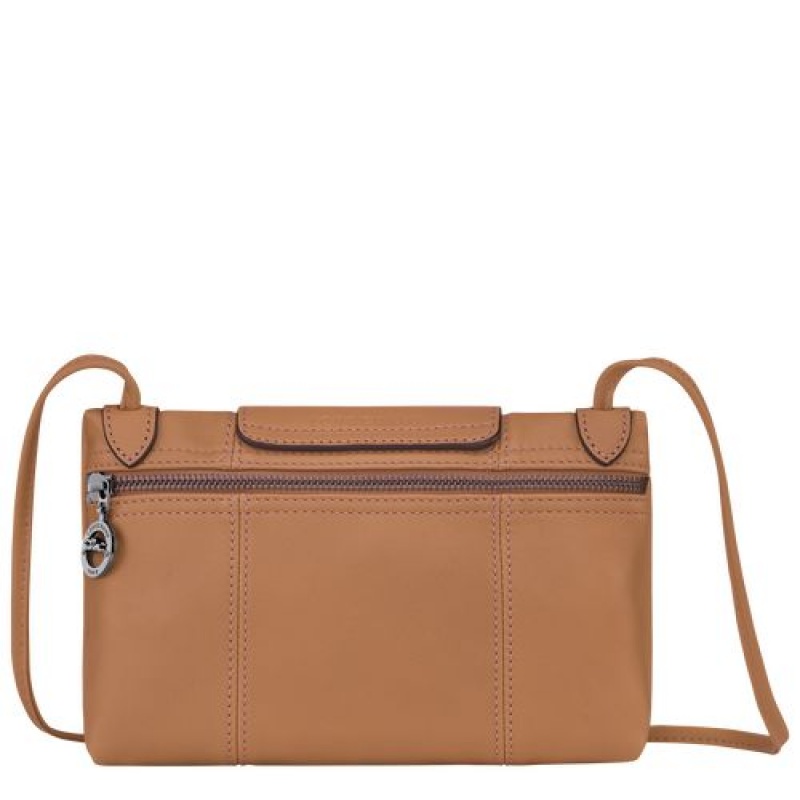 Longchamp Le Pliage Cuir Crossbody bag Hazelnut | VBNEXCY-02