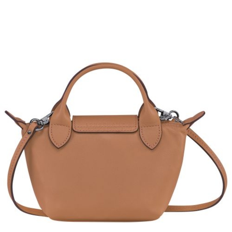 Longchamp Le Pliage Cuir Crossbody bag Hazelnut | NAPBCWJ-83