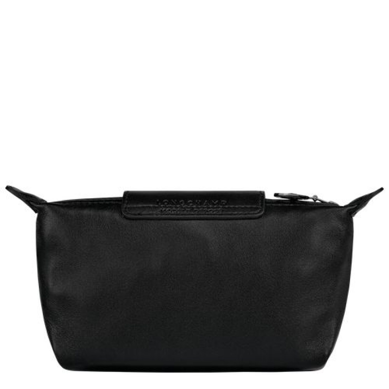 Longchamp Le Pliage Cuir Pouch Black | LAGOYNH-40