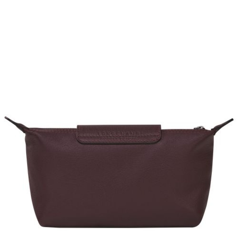 Longchamp Le Pliage Cuir Pouch Burgundy | UCBIJFY-52