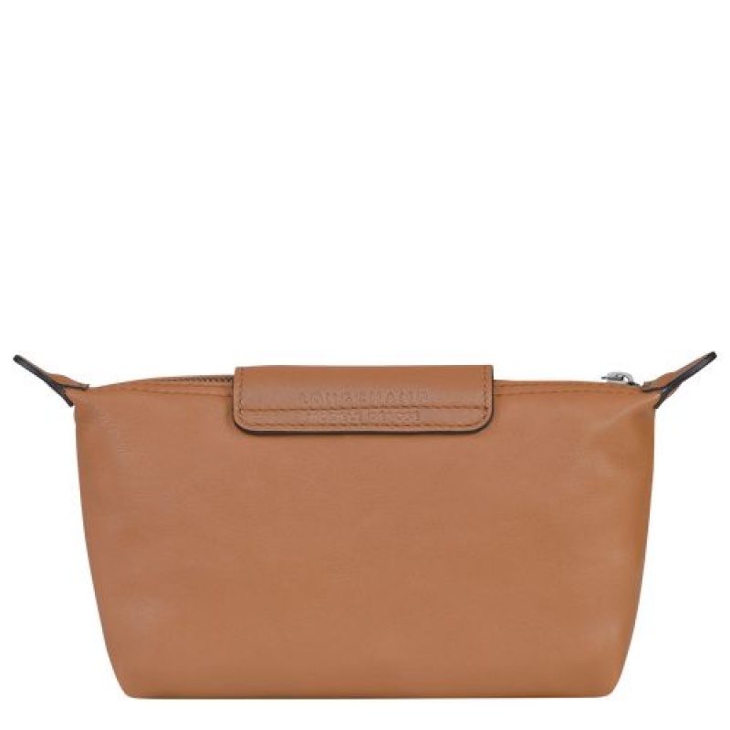 Longchamp Le Pliage Cuir Pouch Hazelnut | WQELNGP-86