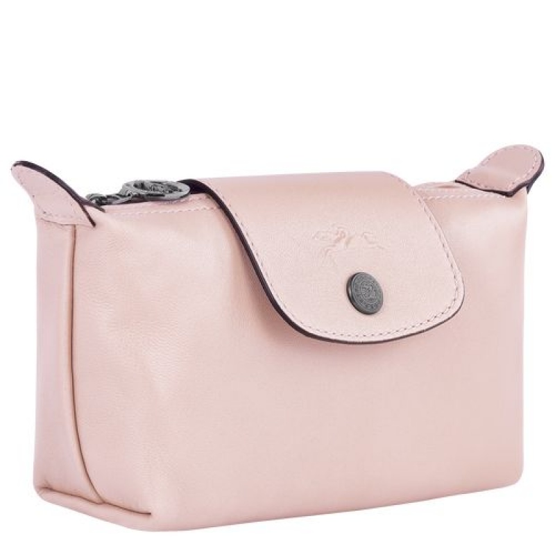 Longchamp Le Pliage Cuir Pouch Pale Pink | XVDWUKQ-64