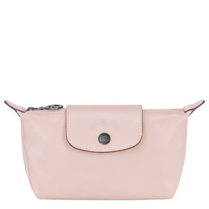 Longchamp Le Pliage Cuir Pouch Pale Pink | XVDWUKQ-64