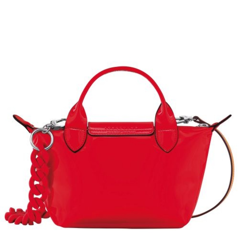 Longchamp Le Pliage Cuir Top handle bag XS Vermilion | WVIJTLE-02