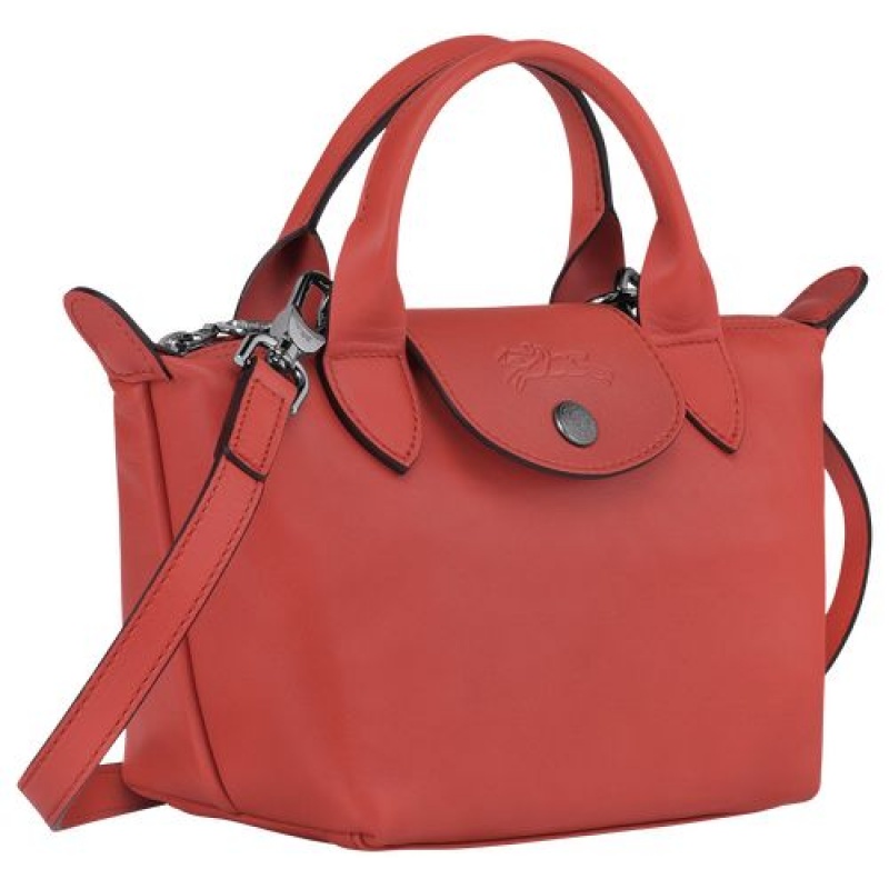 Longchamp Le Pliage Cuir Top handle bag XS Terracotta | PEVCIRJ-13