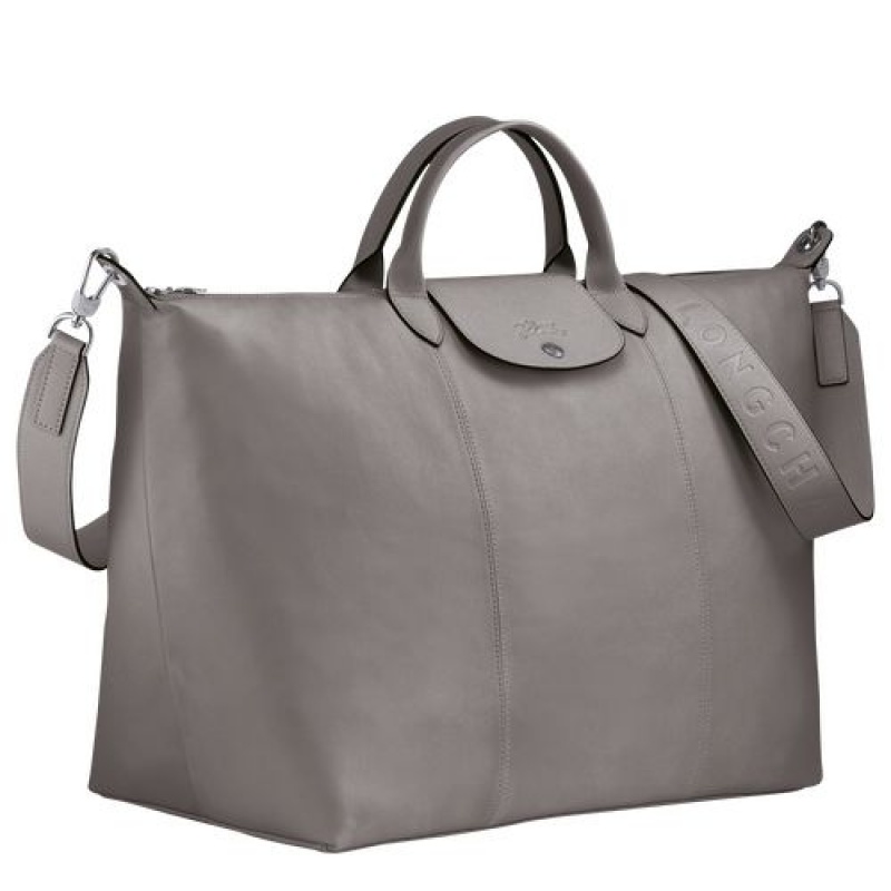 Longchamp Le Pliage Cuir Travel bag L Turtledove | JWMIAQE-48