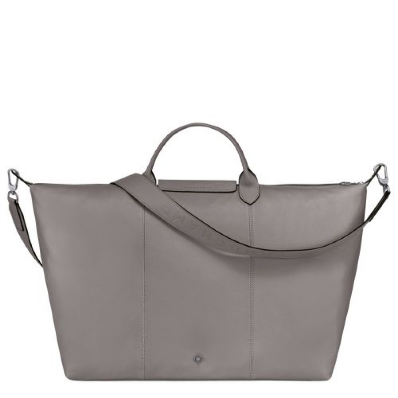 Longchamp Le Pliage Cuir Travel bag L Turtledove | JWMIAQE-48