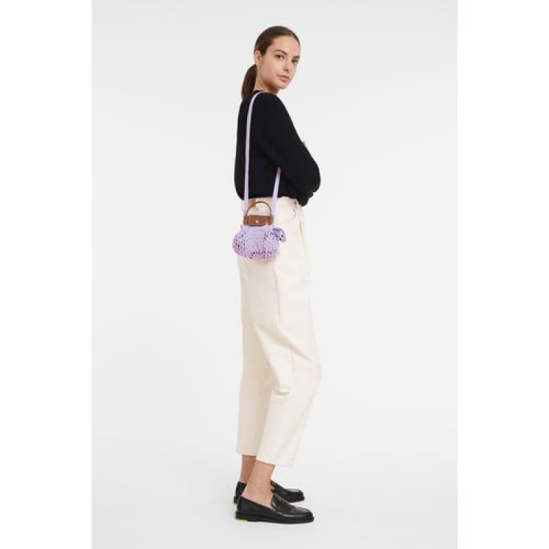 Longchamp Le Pliage Filet Crossbody bag XS Lilac | XGAZKTJ-07