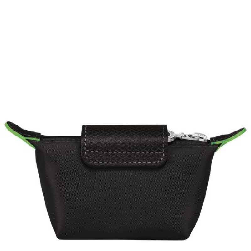 Longchamp Le Pliage Green Coin purse Black | YQWUPZN-95