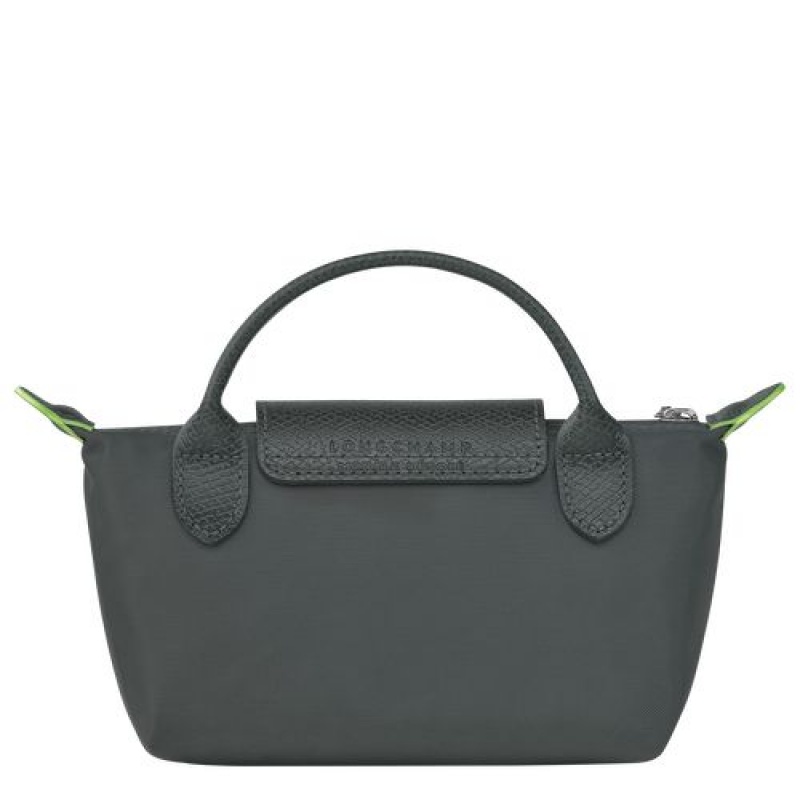 Longchamp Le Pliage Green Pouch with handle Graphite | CMAFYTX-91