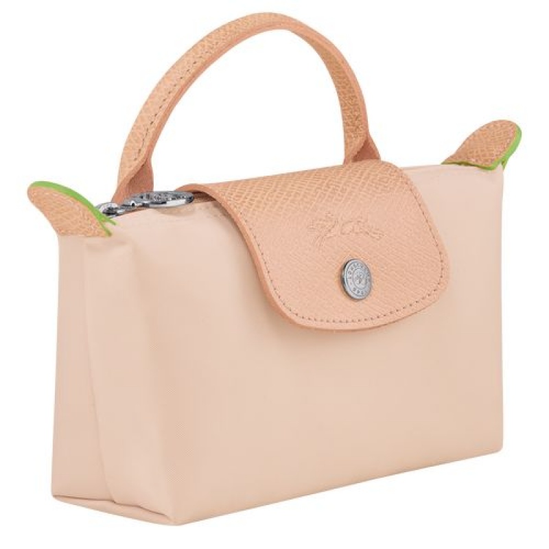 Longchamp Le Pliage Green Pouch with handle Flowers | FNALUQM-39