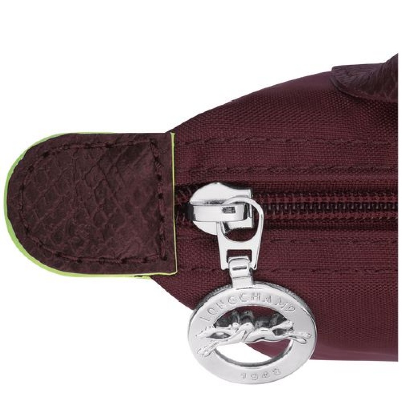 Longchamp Le Pliage Green Pouch with handle Burgundy | AQHTWXB-70