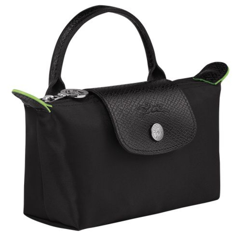 Longchamp Le Pliage Green Pouch with handle Black | ATVWBQU-87