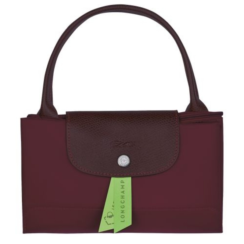 Longchamp Le Pliage Green Top handle bag M Burgundy | UBQZTEK-31