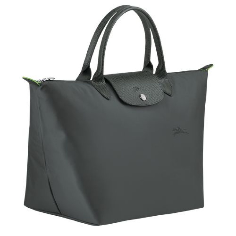 Longchamp Le Pliage Green Top handle bag M Graphite | UEXWDHR-80