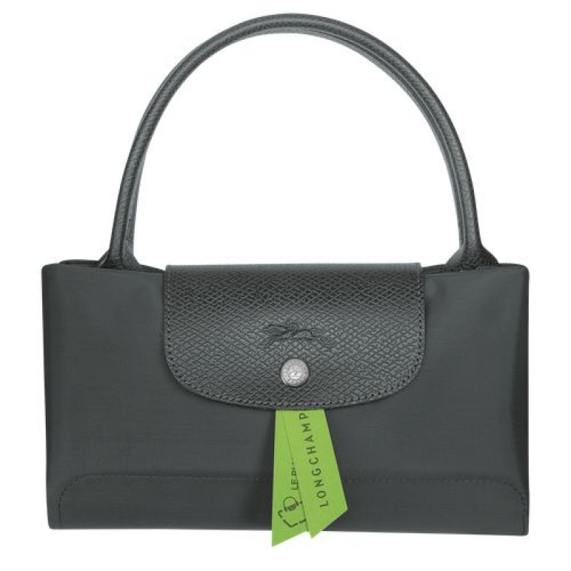 Longchamp Le Pliage Green Top handle bag M Graphite | UEXWDHR-80