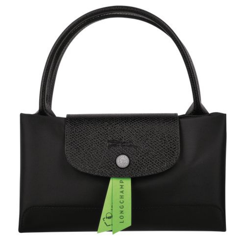 Longchamp Le Pliage Green Top handle bag M Black | VDAGNBR-95