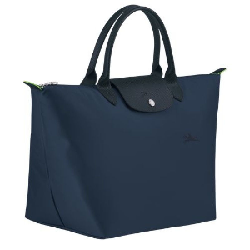 Longchamp Le Pliage Green Top handle bag M Navy | ZHSUNBX-70