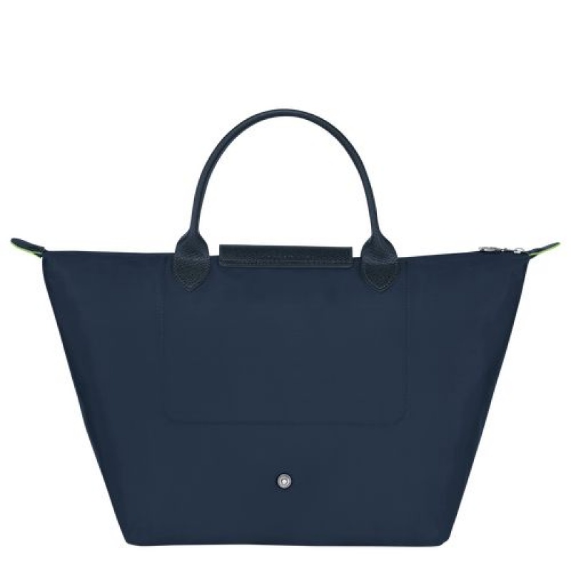 Longchamp Le Pliage Green Top handle bag M Navy | ZHSUNBX-70