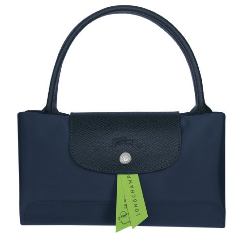 Longchamp Le Pliage Green Top handle bag M Navy | ZHSUNBX-70