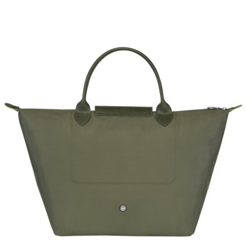 Longchamp Le Pliage Green Top handle bag M Forest | DTHFUOP-51