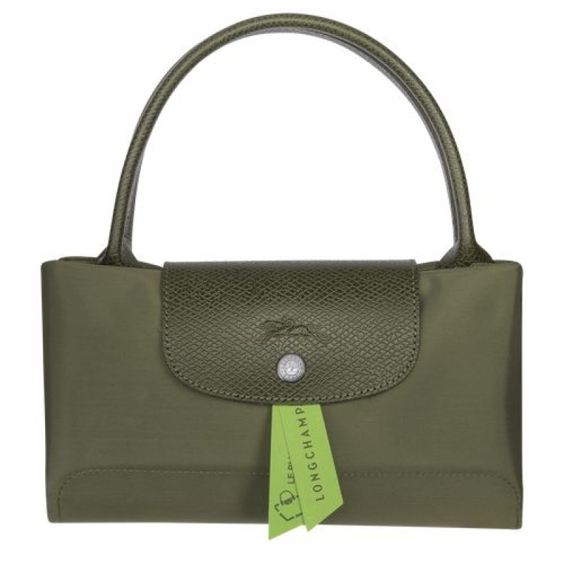 Longchamp Le Pliage Green Top handle bag M Forest | DTHFUOP-51