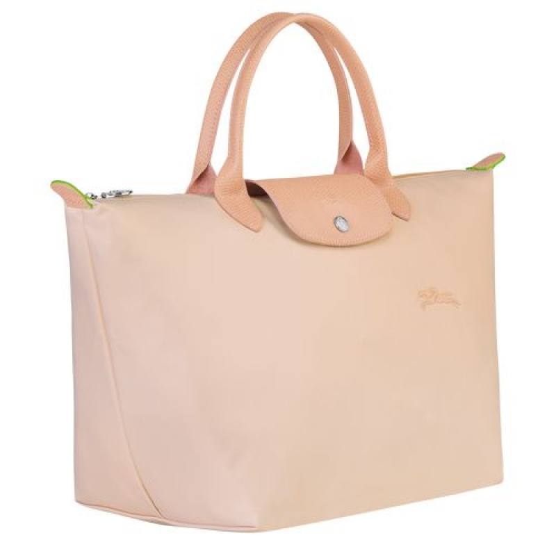 Longchamp Le Pliage Green Top handle bag M Flowers | DZUENVF-56