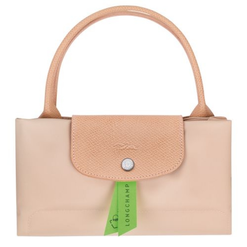 Longchamp Le Pliage Green Top handle bag M Flowers | DZUENVF-56