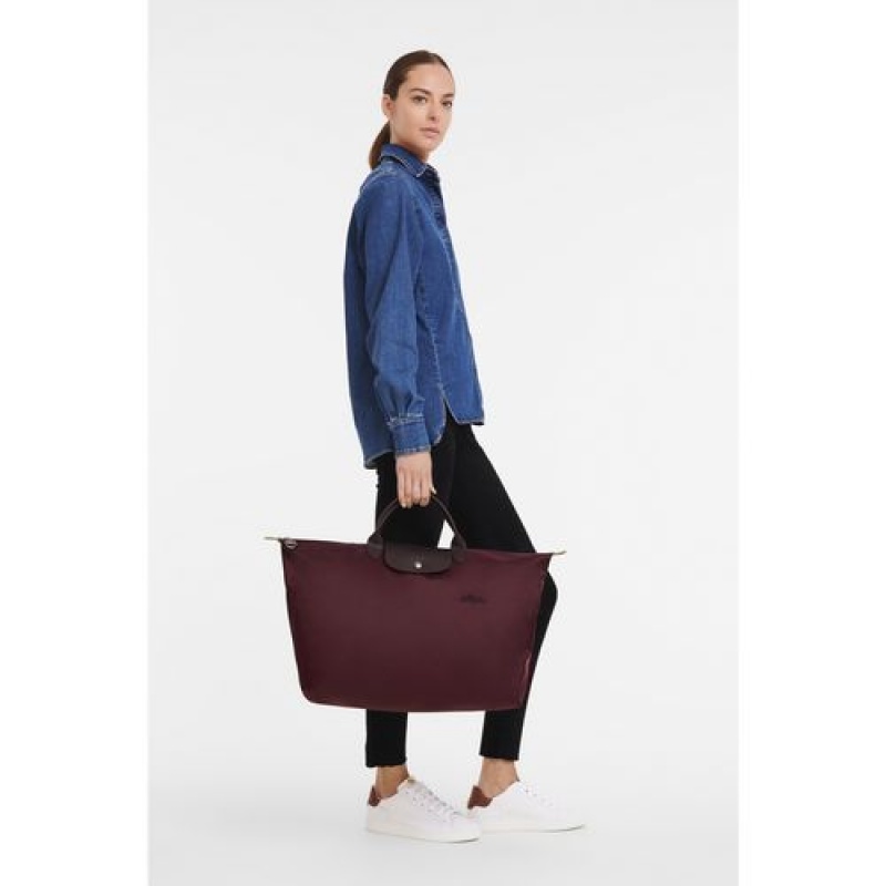 Longchamp Le Pliage Green Travel bag L Burgundy | SMEFGZT-40