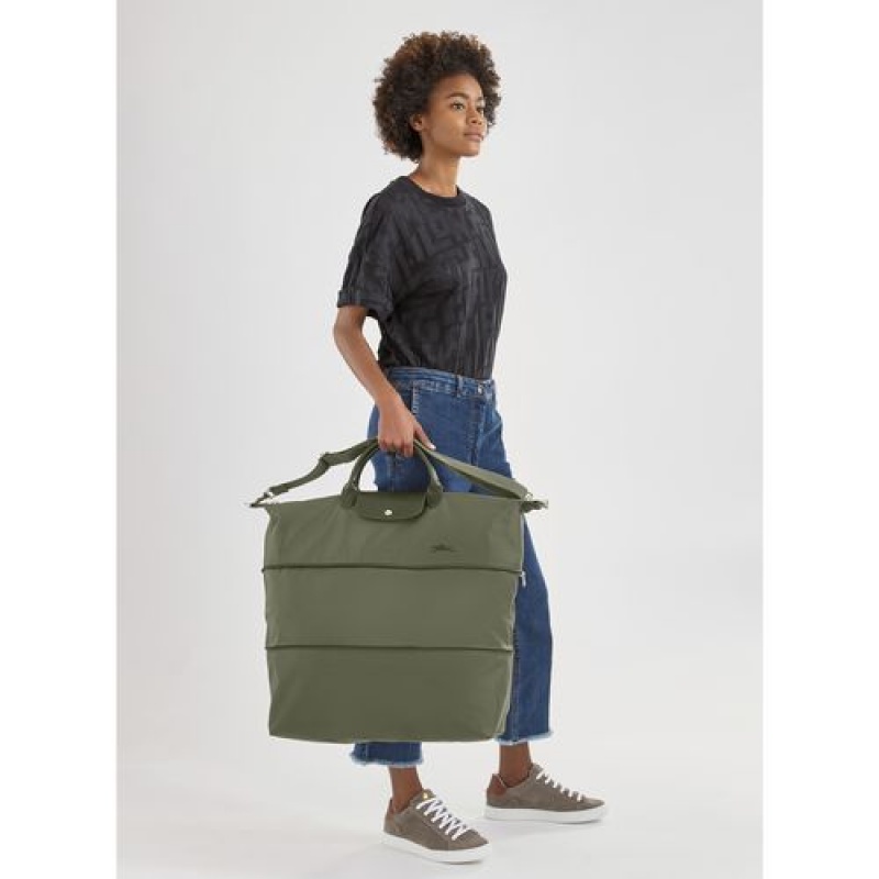 Longchamp Le Pliage Green Travel bag expandable Forest | TLJGVDO-45