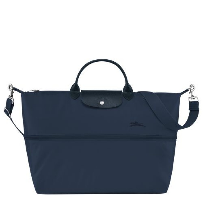 Longchamp Le Pliage Green Travel bag expandable Navy | VRFGWLZ-32