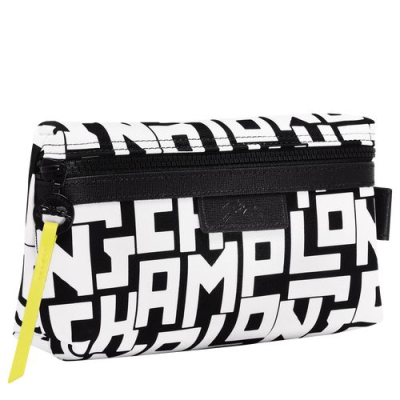 Longchamp Le Pliage LGP Pouch Black/White | IHBSCDP-46