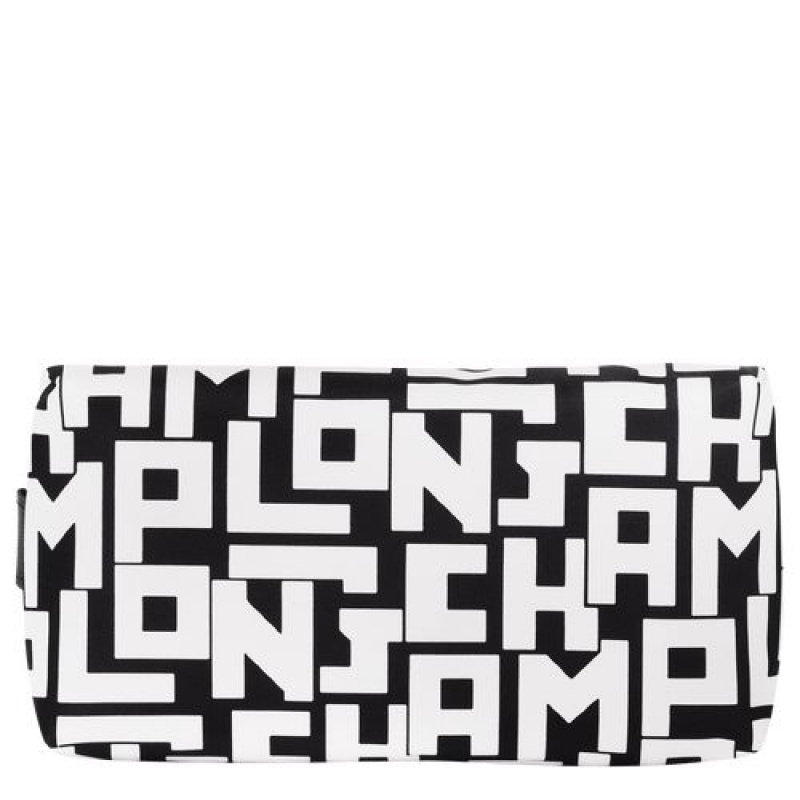 Longchamp Le Pliage LGP Pouch Black/White | IHBSCDP-46